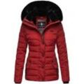 Steppjacke NAVAHOO "Milianaa" Gr. S (36), rot, Damen, Oberstoff: 100% Polyester, Futter: 100% Polyester, Wattierung: 100% Polyester, Ärmelfutter: 100% Polyester, Kunstfell: 100% Polyester, Jacken, Edle Winterjacke mit weicher Kunstfell-Kapuze