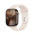 Apple Watch Series 10 46 mm Titan (GPS+Cellular) Sportarmband M/L polarstern, gold