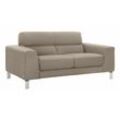 2,5-Sitzer CALIA ITALIA "Simon, hoher Sitzkomfort, modern und elegant, italienisches Designsofa" Sofas Gr. B/H/T: 202cm x 81cm x 94cm, Leder BULL, beige (biscotto) in zwei Lederqualitäten