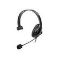 Manhattan Mono Over-Ear Headset (USB), Reversible Microphone Boom (padded), Retail Box Packaging, In-Line Volume/Mute Control, Padded Ear Cushion, USB-A for both sound and mic use, cable 2m, Three Year Warranty - Headset - ohrumschließend - kabelg...