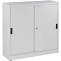 Schäfer Shop Select Schiebetürenschrank, mit 3 Einlegeböden, H 1150 x B 1200 x T 400 mm, Stahl, lichtgrau