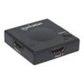 Manhattan HDMI Switch 2-Port, 1080p, Connects x2 HDMI sources to x1 display, Automatic and Manual Switching (via button), No external power required, Black, Three Year Warranty, Blister - Video/Audio-Schalter - 2 Anschlüsse