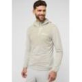 Kapuzenpullover JACK WOLFSKIN "PRELIGHT TRAIL HOODY M" Gr. L (52), beige (seal), Herren, Obermaterial: 84% Polyester, 16% Elastan; Kontrast: 89% Polyamid, 11% Elastan, Pullover