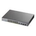 Zyxel GS1350-18HP - Switch - Smart - 16 x 10/100/1000 (PoE+) + 2 x Combo Gigabit Ethernet/Gigabit SFP - Desktop - PoE+ (250 W)