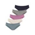 Jazz-Pants Slips VIVANCE Gr. 32/34, bunt (anthrazit meliert, beige meliert, flieder, eukalyptus, navy), Damen, Single Jersey, Obermaterial: 95% Baumwolle, 5% Elasthan, unifarben, meliert, Unterhosen, aus weicher, elastischer Baumwolle