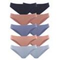 Bikinislip PETITE FLEUR Gr. 32/34, blau (blau, apricot mix), Damen, Obermaterial: 95% Baumwolle, 5% Elasthan, Unterhosen, aus elastischer Baumwolle