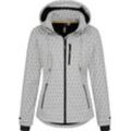 Softshelljacke LPO "SHELBY PEAK III Women" Gr. 36/38 (M), weiß Damen Jacken leichte Softshelljacke mit All-Over-Print und abnehmbarer Kapuze