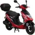 Motorroller ALPHA MOTORS "CityLeader", rot (rot, schwarz), Motorroller & MofasB:68cm H:105cm L:183cm, inkl. Topcase, B:68cm H:105cm L:183cm