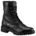 Schnürstiefelette GEOX "D HOARA" Gr. 37, schwarz, Damen, Nappaleder, Schuhe, Blockabsatz, Schnürboots mit Innenreißverschluss