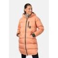 Daunenjacke KARI TRAA "Rongve", Damen, Gr. L, orange, 95% Polyamid, 5% Elasthan, unifarben, casual, lang, ohne Ausschnitt, Langarm, Jacken, im Steppdesign mit langem Schnitt