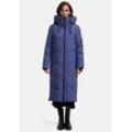 Winterjacke MARIKOO "Nadaree XVI" Gr. L, blau (blau violet), Damen, Obermaterial: 100% Polyester; Futter: 100% Polyester; Wattierung: 100% Polyester; Ärmelfutter: 100% Polyester, Jacken, Stepp Mantel mit großer Kapuze