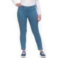 Jeansjeggings KJBRAND "JENNY", Damen, Gr. 42, N-Gr, blau (denim bleached), Denim/Jeans, Obermaterial: 78% Baumwolle, 18% Polyester, 4% Elasthan, unifarben, casual, skinny fit lang, Jeans, angenehm weiche Quer-Stretch Qualität