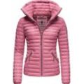 Steppjacke MARIKOO "Löwenbaby", Damen, Gr. S (36), lila (himbeere), Oberstoff: 100% Nylon, Futter: 100% Polyester, Wattierung: 100% Polyester, Ärmelfutter: 100% Polyester, modisch, tailliert hüftbedeckend, Langarm Ärmel ohne Ärmelschlitz elastischer Bund, Jacken, stylische Übergangsjacke mit abnehmbarer Kapuze