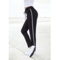 LASCANA Jogger Pants schwarz Gr. 32 für Damen. Mit Bindeband, Kontraststreifen. Basic