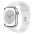 Apple Watch Series 9 (2023) GPS 45 mm - Aluminium Silber - Sportarmband Weiß