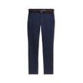 TOM TAILOR Herren Travis Slim Chino mit Gürtel, blau, Uni, Gr. 32/32