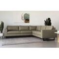 Ecksofa PLACES OF STYLE "Pinto, 250/290 cm, langer Schenkel, XXL, Ottomane", grau (taupe), B:290cm H:85cm T:250cm, Luxus-Microfaser in Lederoptik(100% Polyester), Cord (92% Polyester, 8% Polyamide), Sofas, Cord, Feincord, Luxus-Microfaser Leder und Chenille