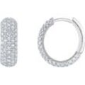 Paar Creolen THOMAS SABO "Schmuck Silber 925 Ohrringe, CR731-051-14", silber (silberfarben, kristallweiß, kristallweiß), Ohrringe, Damen, Silber 925 (Sterlingsilber), mit Zirkonia (synth.)