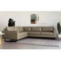 Ecksofa PLACES OF STYLE "Pinto, 250/290 cm, langer Schenkel, XXL, Ottomane", grau (taupe), B:290cm H:85cm T:250cm, Luxus-Microfaser in Lederoptik(100% Polyester), Cord (92% Polyester, 8% Polyamide), Sofas, Cord, Feincord, Luxus-Microfaser Leder und Chenille