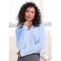 V-Ausschnitt-Pullover LASCANA Gr. 32/34, blau (bleu) Damen Pullover aus weichem Strick, bequemer Damenpullover Bestseller