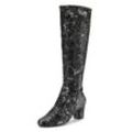 Stiefel LASCANA BELLE AFFAIRE Gr. 36, schwarz Damen Schuhe Langer Stiefel, Stiefelette, Blockabsatz