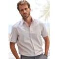 Kurzarmhemd JOHN DEVIN "Regular Fit" Gr. S (37/38), N-Gr, beige, Herren, Web, Obermaterial: 75% Baumwolle, 25% Leinen, unifarben, Hemden, Leinenhemd mit Kentkragen aus Baumwoll-Leinen Mischung