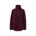 Oversized Teddypullover - Bordeaux - Gr.: S