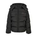 Winterjacke URBAN CLASSICS "Urban Classics Herren Boys Hooded Puffer Jacket" Gr. 110/116, schwarz Jungen Jacken Steppjacke