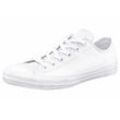 Sneaker CONVERSE "Chuck Taylor Basic Leather Ox Monocrome" Gr. 37, weiß, Leder, Schuhe Skaterschuh Canvassneaker Sneaker low