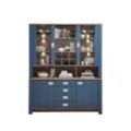 Innostyle Dijon Buffetaufsatz + Sideboard Holzwerkstoff Parisian Blue/Haveleiche Cognac