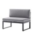 Sieger Adelaide Loungesofa 1,5-Sitzer Aluminium Eisengrau/Hellgrau