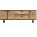 XOOON Denmark Sideboard Metall/Eiche Railway brown/Schwarz 240x85 cm