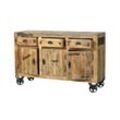 SIT Möbel RUSTIC Sideboard lackiertes Mangoholz mit starken Gebrauchsspuren Natur Antik