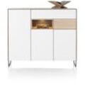 XOOON Lindfield Highboard mit LED, 3 Türen Holzwerkstoff/Metall 160x135 cm