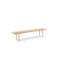 Niehoff Solid Bank Aluminium/Teak Massivholz Profilkurve Ivory/Holzfarben