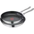 Pfannen-Set TEFAL "Jamie Oliver Cook Smart" Pfannen Gr. Ø 28cm, schwarz (edelstahl/schwarz) Antihaftversiegelung, Induktion, Thermo-Signal, spülmaschinenfest