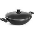 Wok WOLL MADE IN GERMANY "Nowo", schwarz, B:34cm H:15cm L:59cm Ø:32cm, Pfannen, Wok, von Hand gegossen, Ø 32 cm, Made in Germany