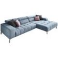 Ecksofa DIE PLANBAR "MP-IN18022 L-Form", blau (aqua), B:321cm H:74cm T:190cm, 100% Polyester, Sofas, mit Kopfteilverstellung & Zierkissen, optional Sitztiefenverstellung