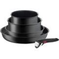 Topf-Set TEFAL "L76495 Ingenio Ultimate", schwarz, B:32,5cm H:16cm L:32,5cm, Töpfe, Antihaft, Thermo-Signal, abnehmbarer Griff, alle Herdarten, Induktion