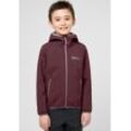 Softshelljacke JACK WOLFSKIN "FOURWINDS JACKET KIDS", Kinder, Gr. 164, lila (boysenberry), Hauptmaterial: 100% Polyester (recycled); Futter: 100% Polyester (recycled), Jacken