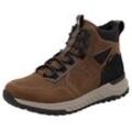 Schnürboots RIEKER EVOLUTION, Herren, Gr. 44, braun (braun, schwarz), Leder, Lederimitat, sportlich, Schuhe, Winterboots, Outdoorschuh, High Top Sneaker mit TEX-Membran