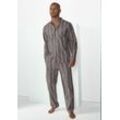 Pyjama S.OLIVER Gr. 44/46, grau (anthrazit gestreift) Herren Homewear-Sets mit Streifen und modischem Reverskragen