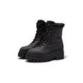 Winterboots CALVIN KLEIN JEANS "FLATFORM LACE UP BOOT PADDED" Gr. 40, schwarz, Damen, Leder, Lederimitat, unifarben, Schuhe, Schnürboots, Stiefelette, Plateau-Profilsohle, mit Warmfutter