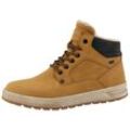 Winterboots TOM TAILOR Gr. 41, braun (camel), Herren, Lederimitat, Textil, unifarben mit Farbeinsatz, Schuhe, Plateau, Schnürboots, High Top-Sneaker mit Innenreißverschluss