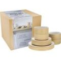 Tafelservice CREATABLE "Futuro", beige (sand, weiß), 12 tlg., Steinzeug, Geschirr-Sets, Service, je 4 Speiseteller 26 cm, Dessertteller 20 cm, Schalen 14 cm