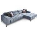 Ecksofa DIE PLANBAR "MP-IN18022 L-Form", blau (aqua), B:321cm H:74cm T:190cm, 100% Polyester, Sofas, mit Kopfteilverstellung & Zierkissen, optional Sitztiefenverstellung