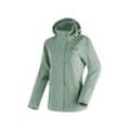 Outdoorjacke MAIER SPORTS "Metor rec W", Damen, Gr. 36, grün (seegrün), 100% Polyester, Jacken, Damen Regenjacke wasserdicht mit Kapuze, 2 Taschen außen, Innentasche