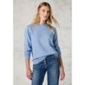 Strickpullover CECIL Gr. M (40), whisper blau melange, Damen, Obermaterial: 37% Baumwolle, 34% Polyacryl, 26% Polyester, 3% Elasthan, unifarben, Pullover, mit Rundhals