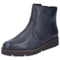 Schlupfboots RIEKER, Damen, Gr. 36, blau (dunkelblau), Leder, unifarben, klassisch, Schuhe, Stiefelette, Casual-Boots, Basic-Boots mit Innenreißverschluss, Topseller