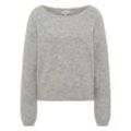 Sweater MUSTANG "Pullover" Gr. L, grau (grau meliert) Damen Sweatshirts